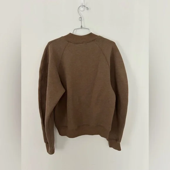 Agolde balloon sleeves Tarron Mock Neck Sweatshirt in Toffee Heather - Picture 7 of 8